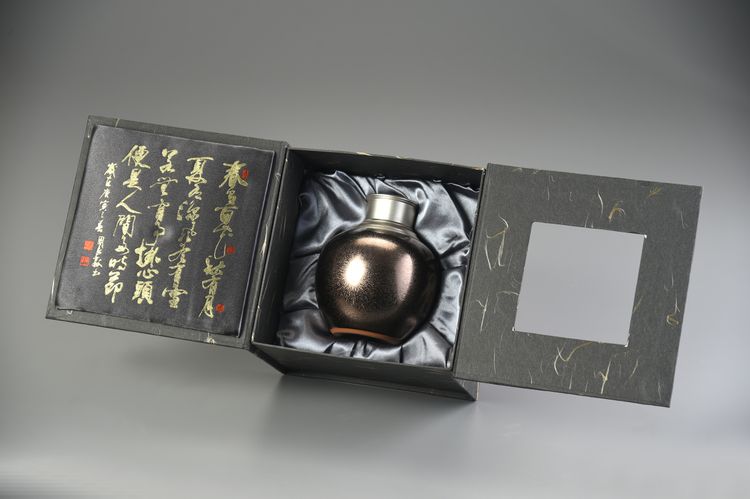 黃金釉玫瑰金精瓷5兩茶葉罐(附盒/袋)