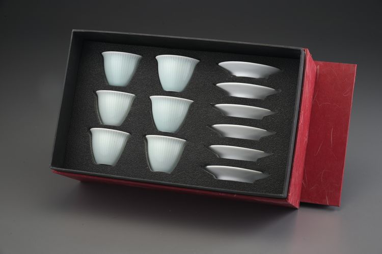 禾青時尚巧紋6杯6拖禮盒組