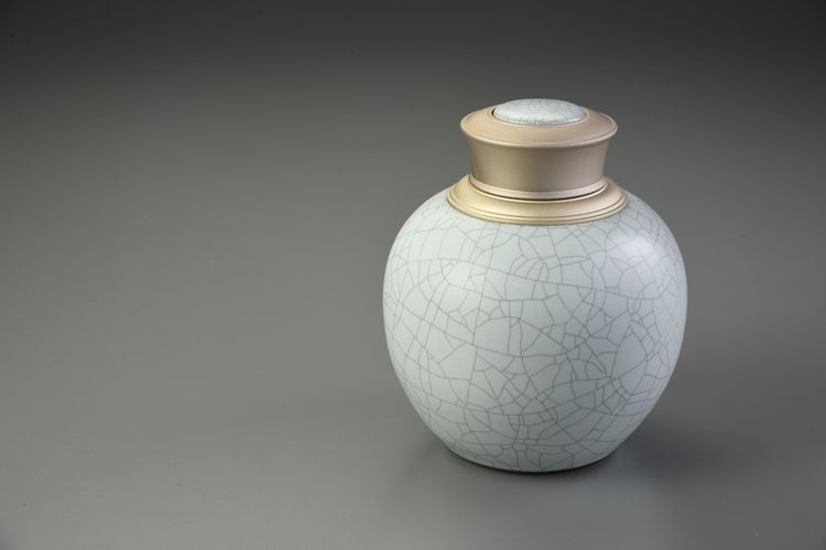 汝窯天青精瓷1斤茶葉罐(附盒/袋)