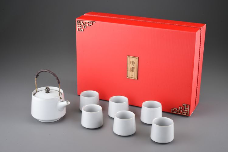 珍珠白提樑壺6直筒大杯禮盒