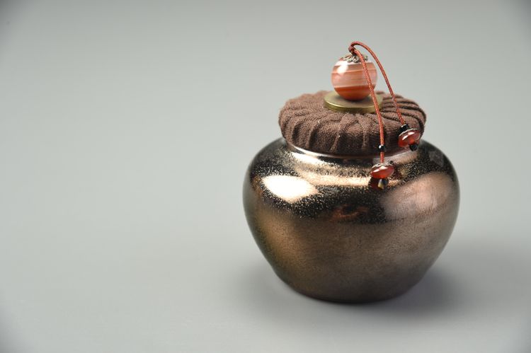 工匠黃金釉玫瑰金1兩茶葉罐