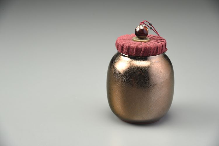工匠黃金釉玫瑰金2兩茶葉罐
