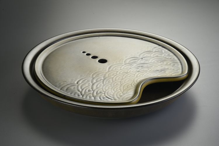 陶藝茶墨圓茶盤