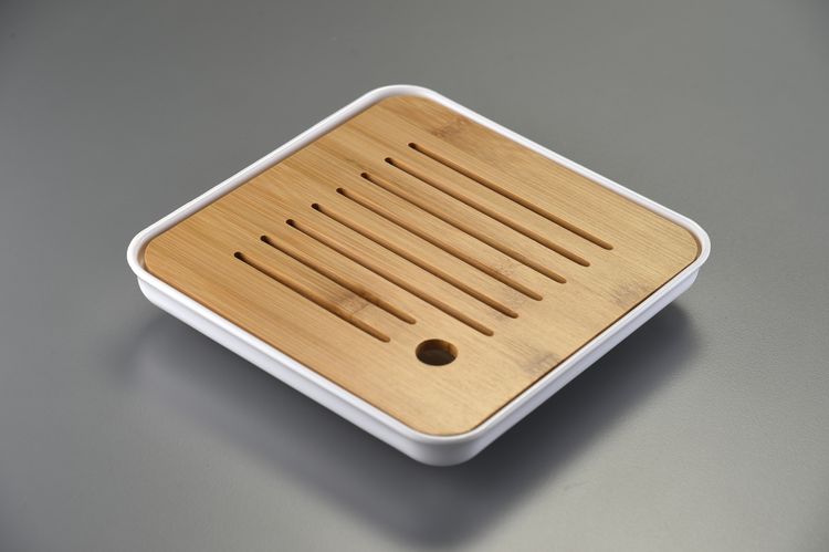 禪境竹方茶盤/四方白