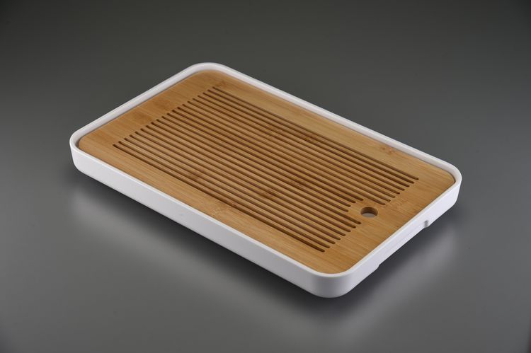 禪境竹方茶盤/長方白