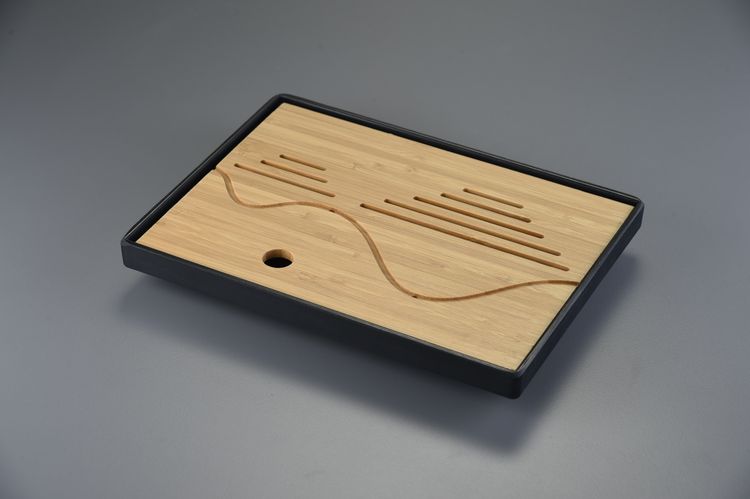 禪境竹方茶盤/小黑