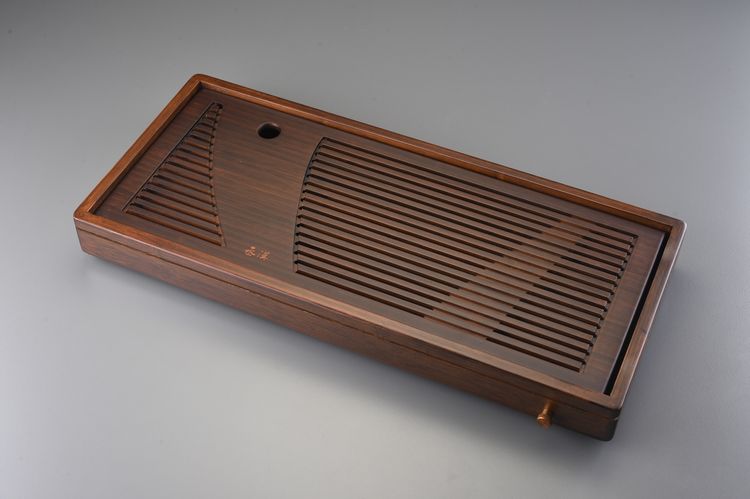 竹製雅逸排水茶盤/大