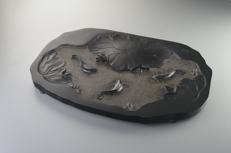 黑金石年年有魚石盤