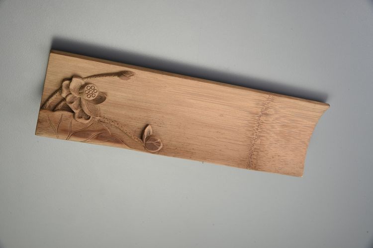 手工精雕竹茶荷(荷花)