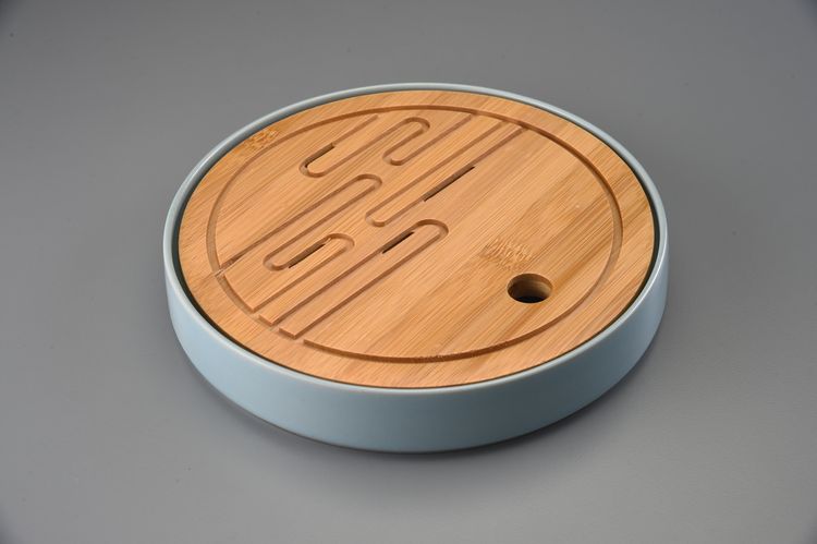 官窯竹蓋圓壺承