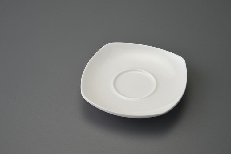 國色天香白玉方型杯托