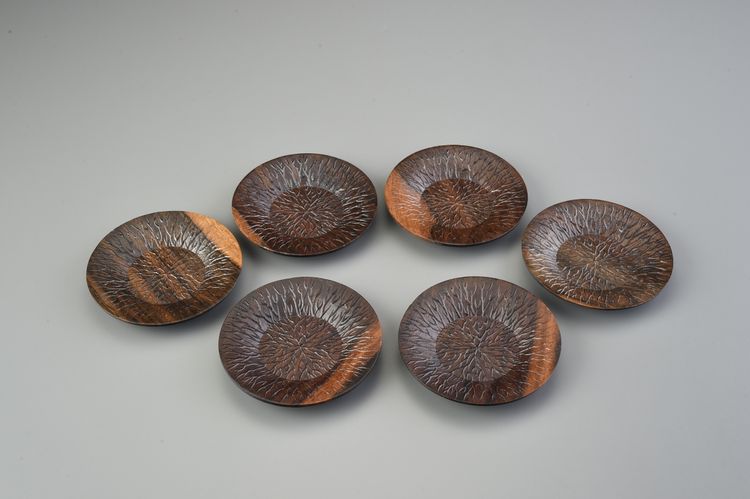 黑檀圓單杯墊6入/附袋