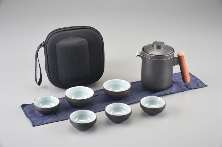 工匠質感黑木柄側壺6杯旅行組(290cc)