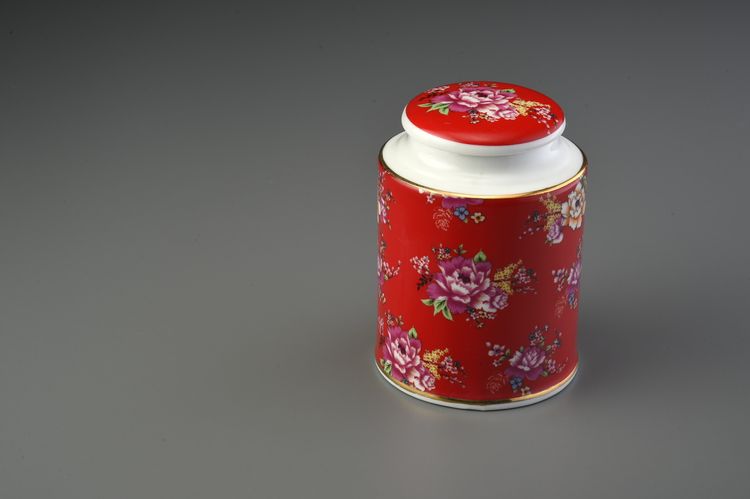 花團錦簇直筒四兩罐(紅)